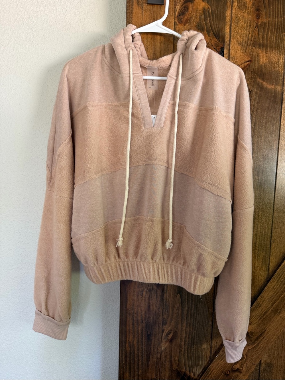 Womens Hooded Pullover Sweater - Blush Pink